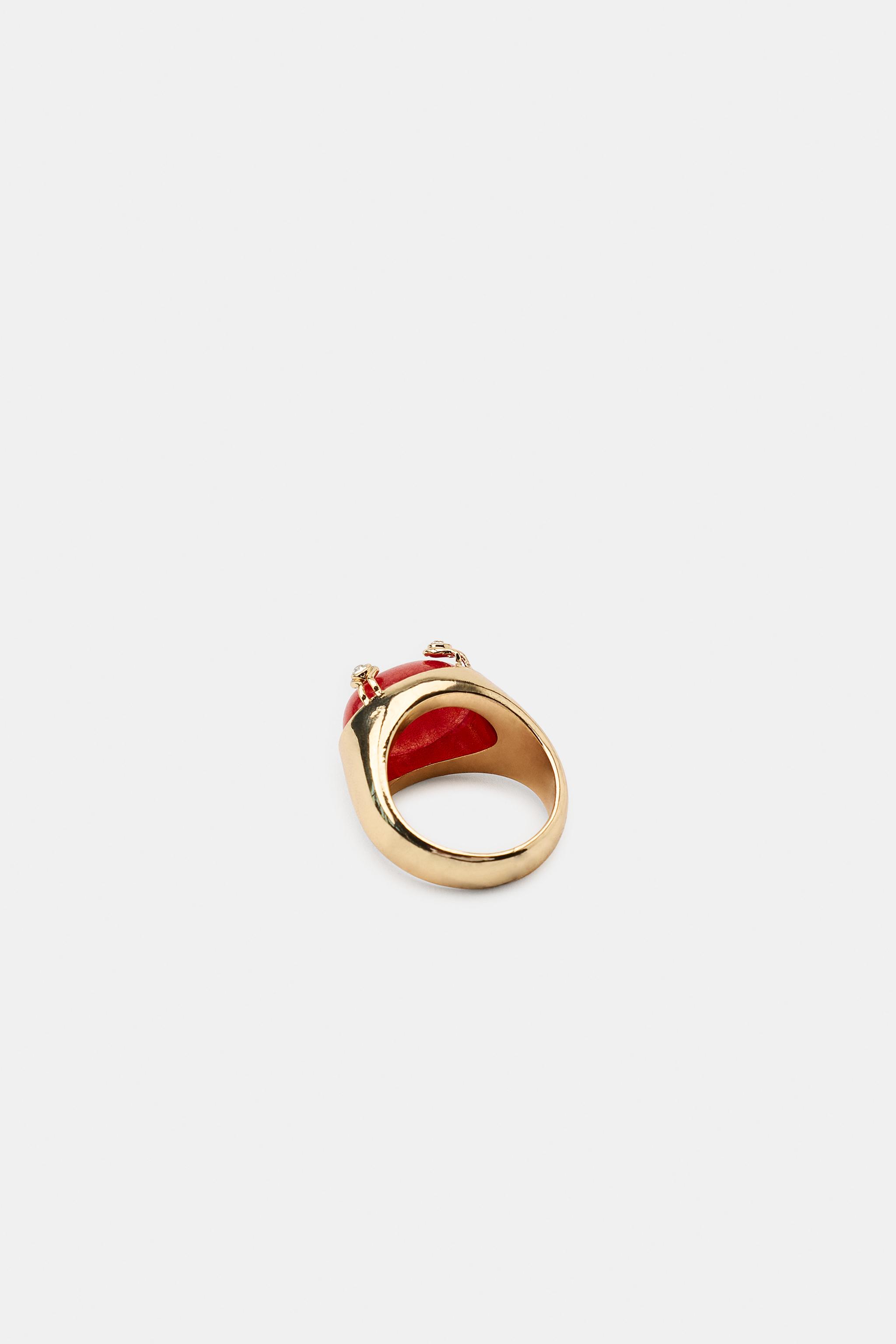 BAGUE MÉTALLIQUE À PIERRE